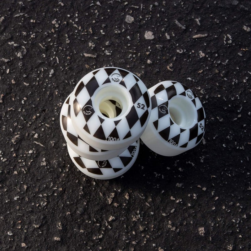 Cal 7 Catch-22 Skateboard Wheels, 52mm & 100A, Black & White Design, Great for Trick, Street & More - Image 5